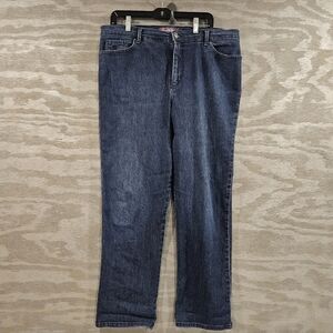 Gloria Vanderbilt SZ 18 Amanda Hi Rise Straight Leg 5 Pocket Blue Denim Jeans